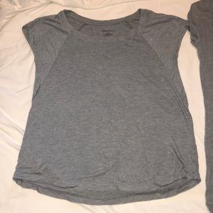 2 gray t-shirts